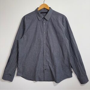 Classic Perry Ellis Microcheck‎ Button Down Shirt Long Sleeve Size XL